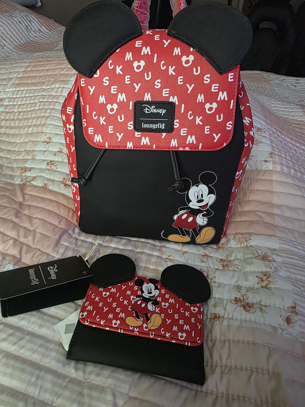 Loungefly Mickey Mouse Red & Black Backpack Set
